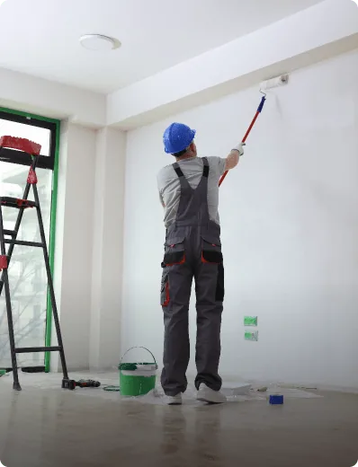 Commercial decorating team at work on a Dorset property